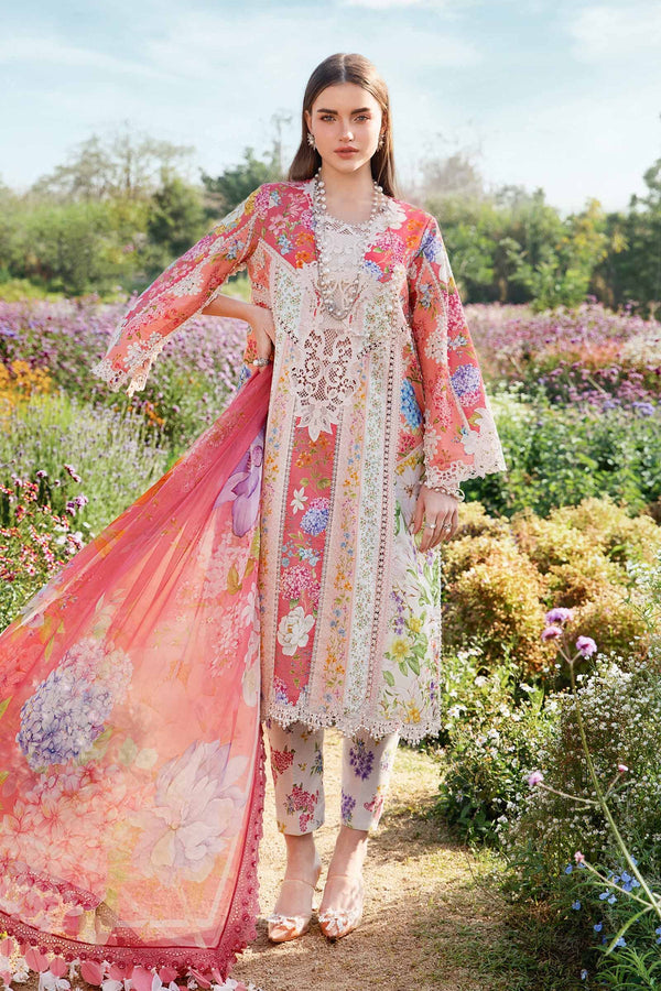 Peach Blossom Embroidered Lawn Suit