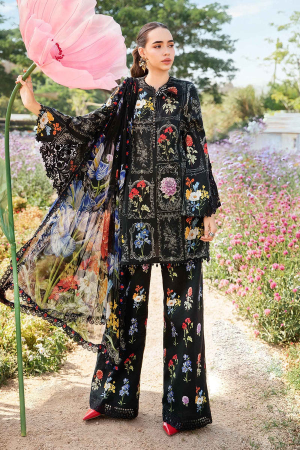 Midnight Bloom Embroidered Lawn Suit