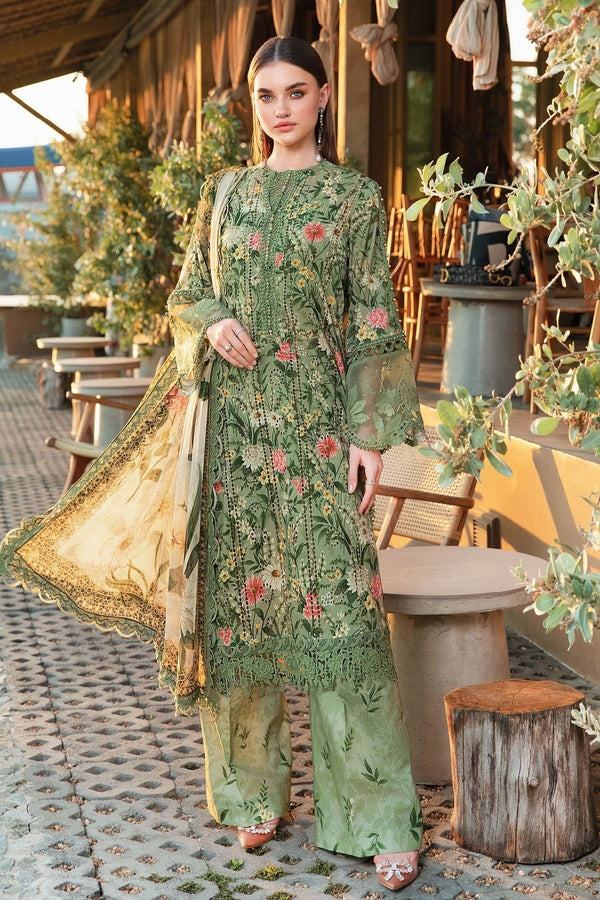 Emerald Bloom Embroidered Lawn Suit