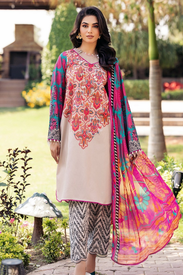 CHARIZMA | DIGITAL PRINTED LAWN | UNSTITCH | 3PC | GS - D - 8003