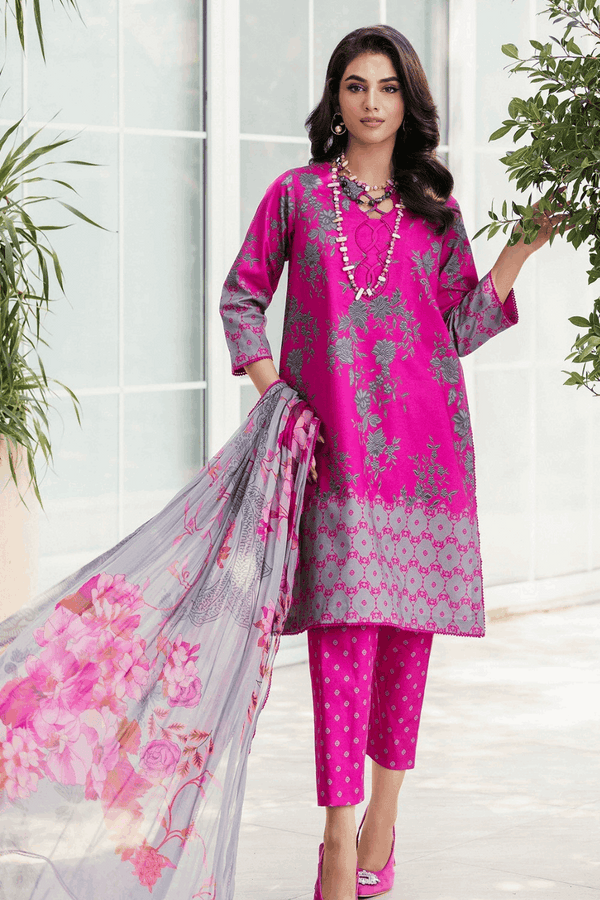 CHARIZMA | DIGITAL PRINTED LAWN | UNSTITCH | 3PC | GS - D - 8002