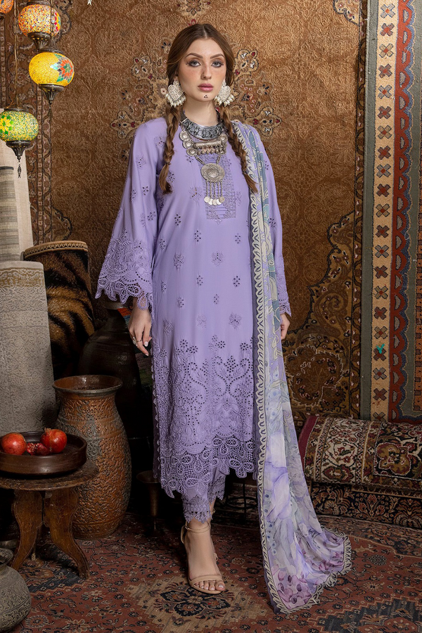 CHIKANKARI LAWN | UNSTITCH | 3PC | GS - F - 158 - Purple